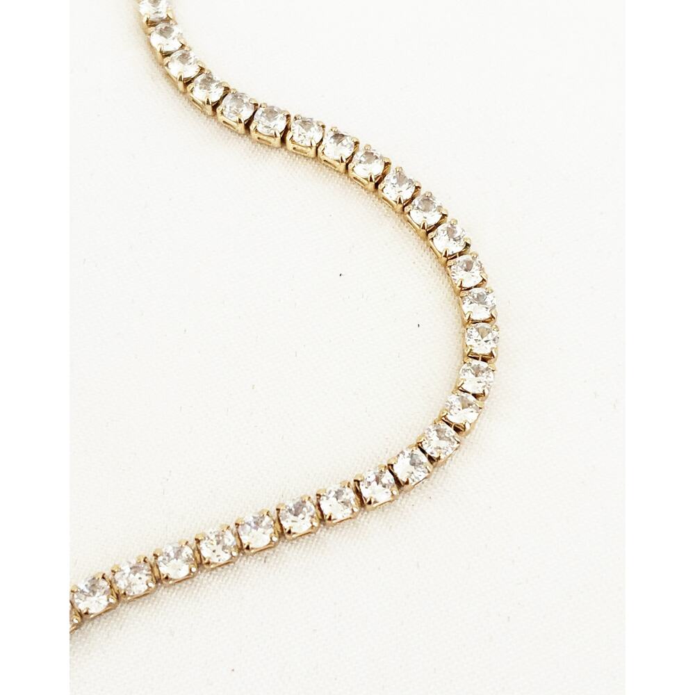 J CREW TENNIS Necklace Square Cubic Zirconia Bezel Set Tennis Necklace - Picture 3 of 14